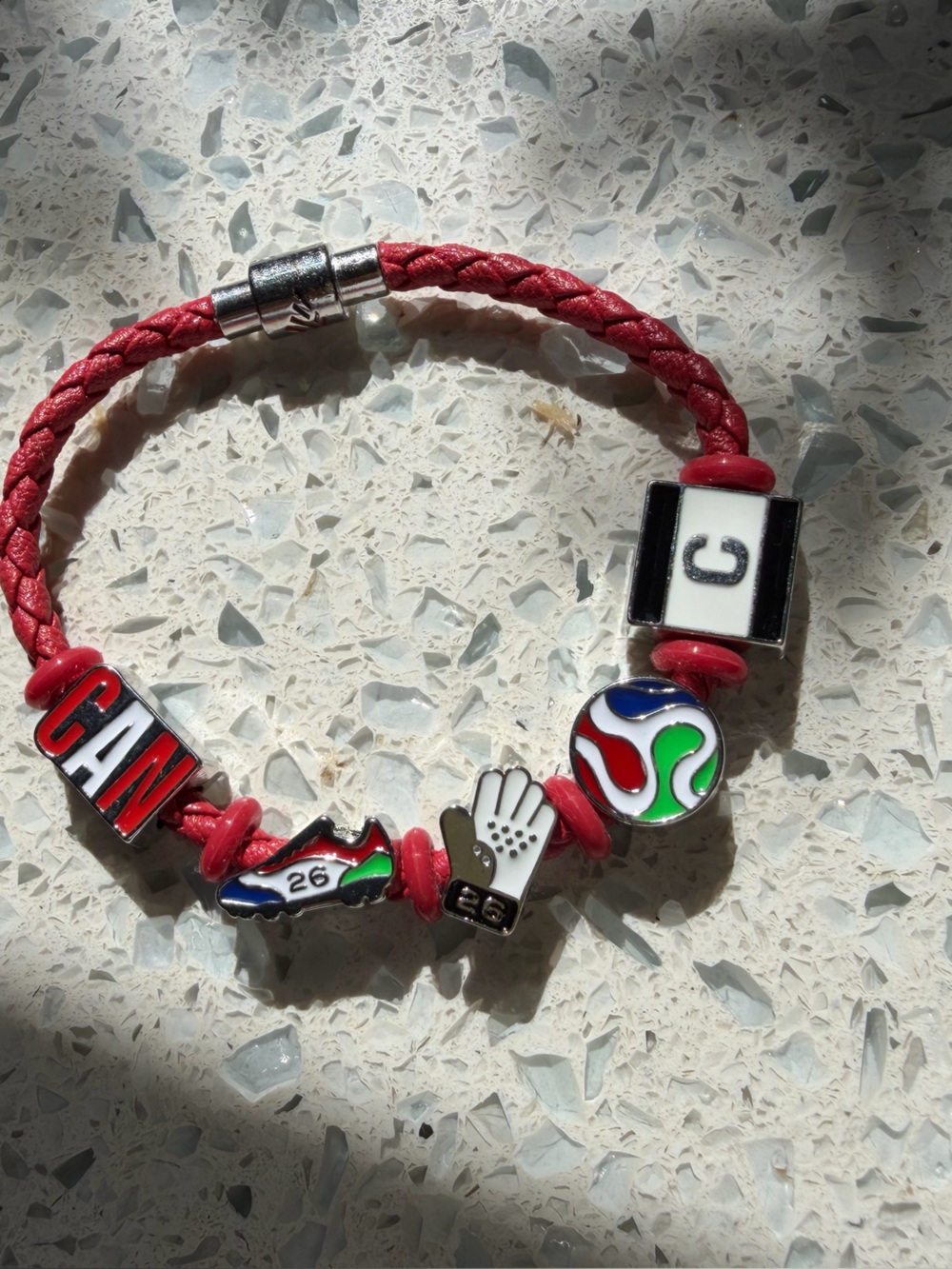 Canada World Cup Bank of America charm bracelet - red